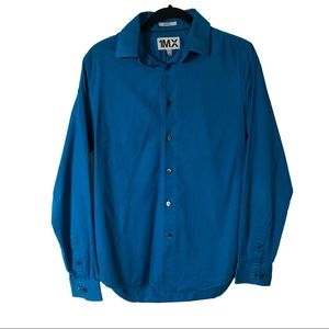 Express 1MX Dress Shirt Blue